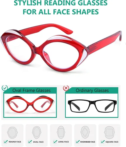 Miniatura 4 de Eyekepper Paquete de 5 lentes de lectura ovalados para mujer Paquete de 5 colores variados.