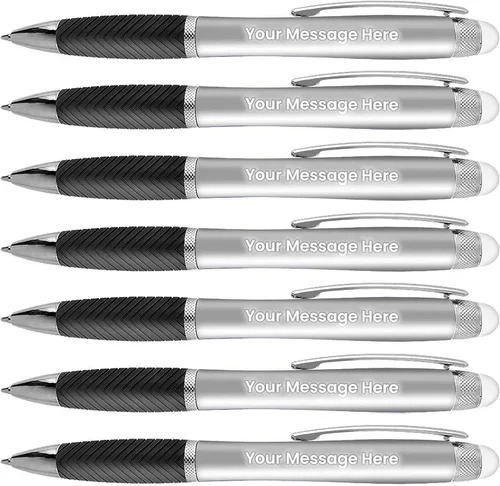 Miniatura 14 de Bolígrafos personalizados, paquete de 80 grabados láser sin granel, bolígrafo de 3 pulgadas, lápiz óptico y área personalizada con luz, nombre