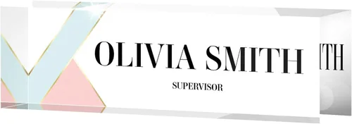 Miniatura 10 de Placa de nombre personalizada para escritorio, placas de nombre personalizadas de 2½/x8 pulgadas, acrílico transparente grueso, caja de regalo