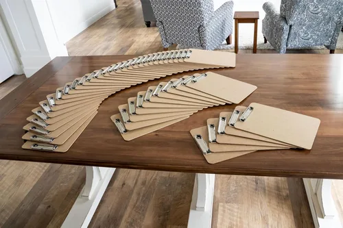 Miniatura 7 de Portapapeles tamaño carta con clip de perfil bajo (juego de 5) – Portapapeles de madera a granel, portapapeles de alta resistencia, suministros