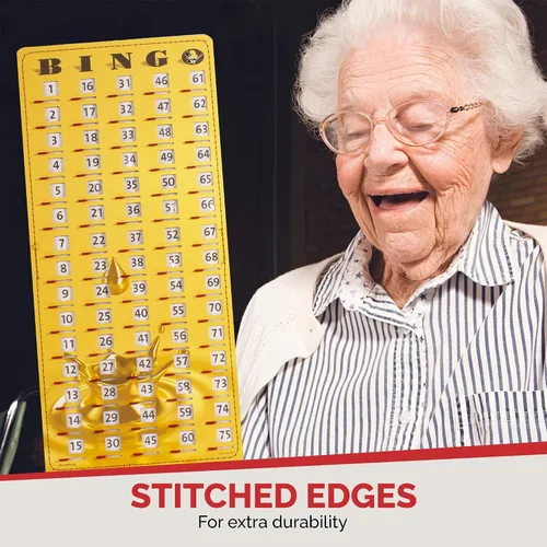 Miniatura 8 de MR CHIPS Tarjeta de bingo principal con punta de dedo a prueba de atascos con ventanas deslizantes Tarjetas de llamadas de cartón grandes