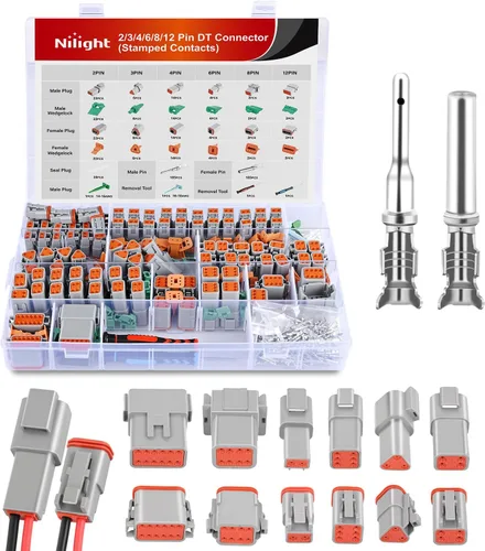 Miniatura 17 de Nilight Kit de conectores DT de 2 pines, 3 juegos de tamaño 16 contactos sólidos, terminal macho hembra impermeable para conectores de la serie DT