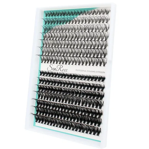 Miniatura 15 de Extensiones de racimos de pestañas, 240 unidades, extensiones de pestañas largas individuales 40D, aspecto natural, pestañas de imitación de visón