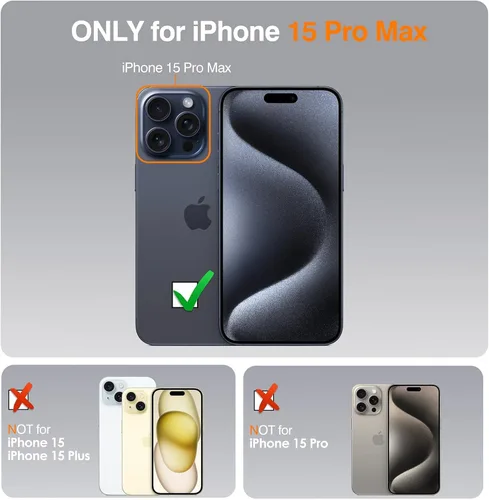 Miniatura 4 de LOHASIC Funda de piel para iPhone 15 Pro Max, funda magnética suave compatible con accesorios MagSafe, funda de diseño minimalista clásico i Phone