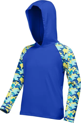 Miniatura 16 de Sudadera con capucha para niños, protección solar UPF 50+, manga larga, protección solar UV, camisa de pesca para niños y jóvenes, camisas de agua