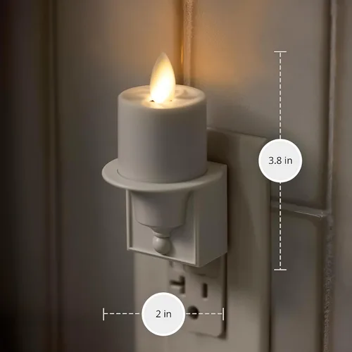 Miniatura 7 de Luminara Luz nocturna sin llama con sensor automático oscuro de luz del atardecer al amanecer, enchufe de pared blanco luz LED nocturna