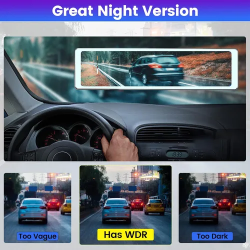 Miniatura 5 de NHOPEEW Cámara de espejo retrovisor de 11.26 pulgadas con Carplay y Android Auto - Espejo Dash Cam frontal y trasera - Transmisor