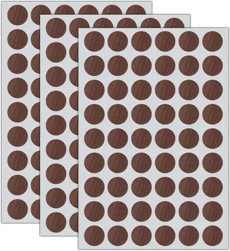 Miniatura 5 de 162 calcomanías autoadhesivas de PVC para agujeros de tornillo, 3 hojas de plástico, cubierta texturizada a prueba de polvo e impermeable, 0.827 in