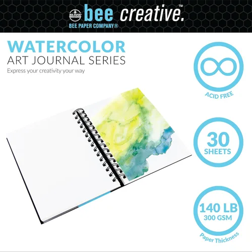 Miniatura 3 de Bee Paper - Diario de acuarela Bee Creative de 8" x 8