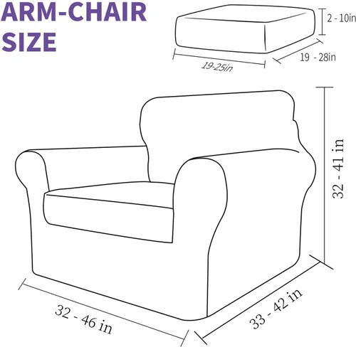 Miniatura 6 de ZNSAYOTX Fundas para sillas de sala de estar con brazos antideslizantes y elásticas para sillón, fundas de elastano para sillón, fundas protectoras