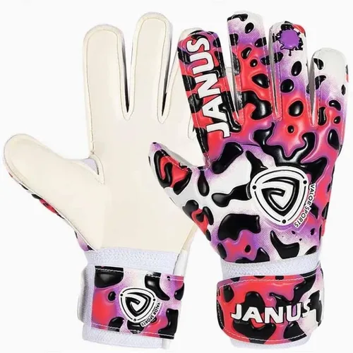 Guantes de portero de fútbol para niños y jóvenes con protección profesional de los dedos, agarre fuerte, látex natural de 0.118 in para Pink Leopard