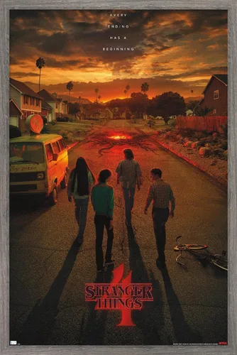 Trends International Netflix Stranger Things: Season 4 - Póster de pared de una hoja de California Teaser, 14.725 x 22.375 pulgadas, versión