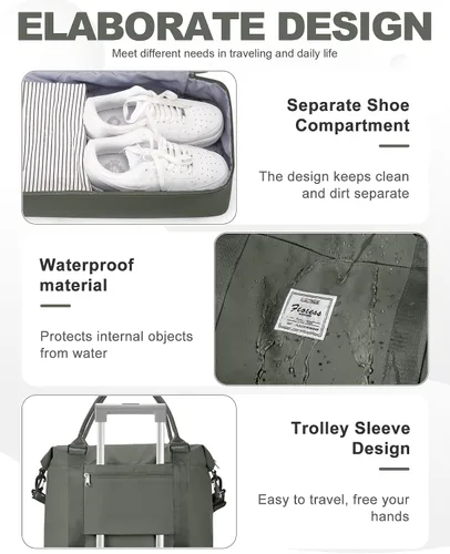 Miniatura 17 de Bolsa de viaje para mujer, bolsa deportiva para gimnasio, H-Negro