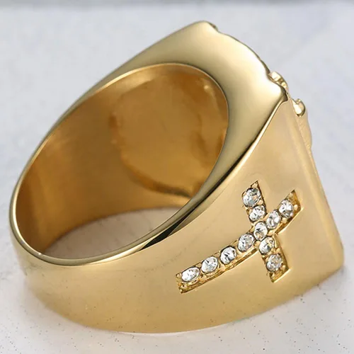 Miniatura 4 de Joyeros Jude - Anillo de acero inoxidable con cruz cristiana de Jesús