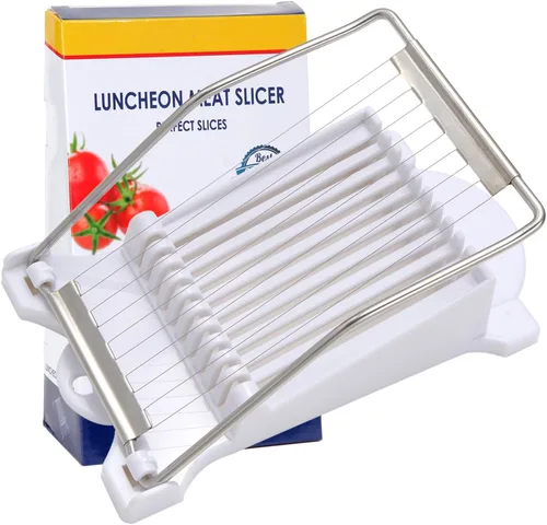 Rebanadora, rebanadora de carne multiusos, cortador de huevos de alambre de acero inoxidable, corta 10 rebanadas para frutas, cebollas, alimentos