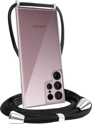 Miniatura 20 de Funda transparente compatible con Samsung Galaxy S22 Ultra con correa ajustable para el cuello, funda cruzada para Galaxy S22 Ultra, TPU
