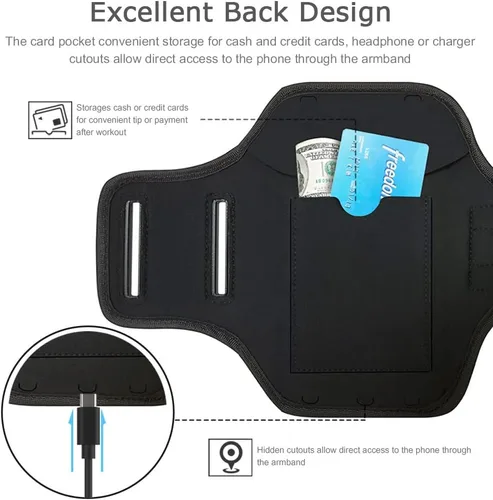 Miniatura 3 de Moto G Stylus/Pure/Power Armband, JEMACHE Gym Workouts Running Arm Band para Motorola Moto G Stylus/Pure/Power/Play (5G) 2023 2022 2021 (negro)