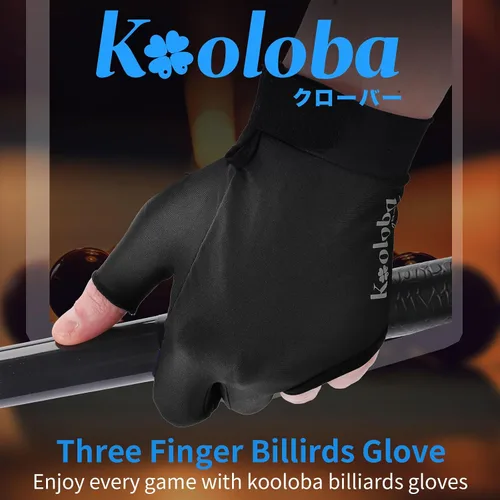 Miniatura 7 de Guante de piscina para mano izquierda, guante de billar de 3 dedos y billar para hombres y mujeres con velcro ajustable