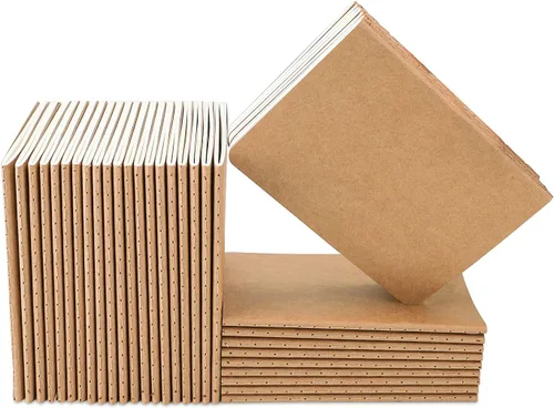 Miniatura 11 de EUSOAR Cuaderno de papel kraft A6, paquete de 8 cuadernos de 3.9 x 5.5 pulgadas, 60 páginas de tapa suave, diario de viaje, cuaderno de dibujo