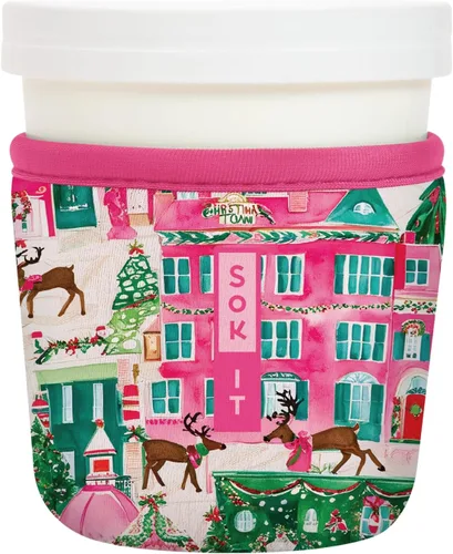 Miniatura 62 de Sok It IceCreamSok - Funda de neopreno aislada (flores abstractas, pintas de helado cónicas)