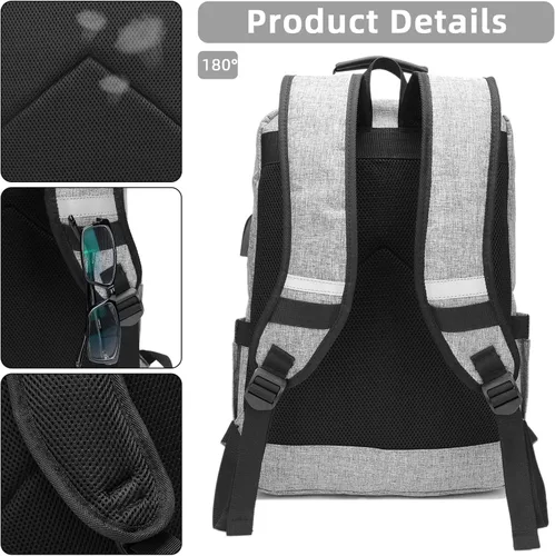 Miniatura 5 de HFSX Mochila para laptop para mujeres y hombres, mochilas universitarias, mochila vintage, mochila para libros, mochila de moda antirrobo, mochilas