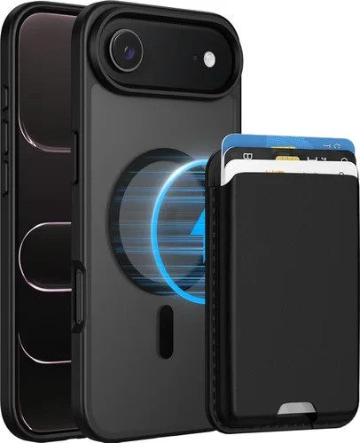 Miniatura 41 de Funda magnética para iPhone 12 Pro Max, cartera magnética desmontable con soporte para tarjetas, [compatible con MagSafe] grado militar, a prueba