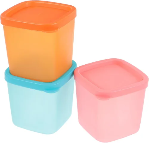 Miniatura 3 de BESTonZON Tarro casero redondo apilable, 9 unidades, para almacenamiento de sorbetes de terrario, postre de alimentos, yogur, congelador, portátil