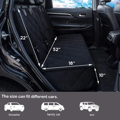Miniatura 2 de Funda de asiento de automóvil para perro, 100% impermeable, resistente, antideslizante, funda de asiento de automóvil para mascotas, protector