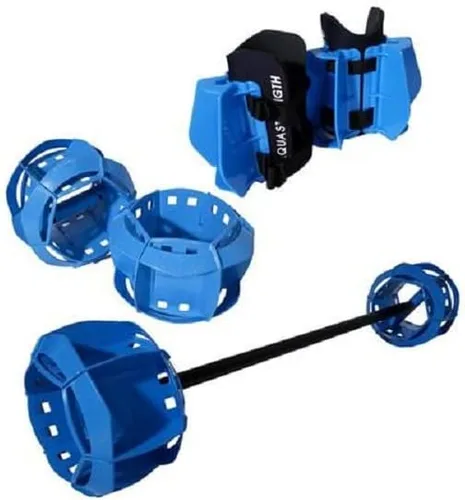 Aquastrength Ultimate Bundle - Equipo funcional para ejercicios de piscina | Pesas de agua | Barbell, campanas y aletas | Enlace a Ejercicios y Azul