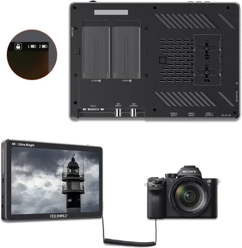 Miniatura 4 de FEELWORLD LUT11S 10.1 pulgadas DSLR cámara monitor de campo 3G-SDI 1920X1200 4K HDMI Ultra alta brillante 2000nit pantalla táctil