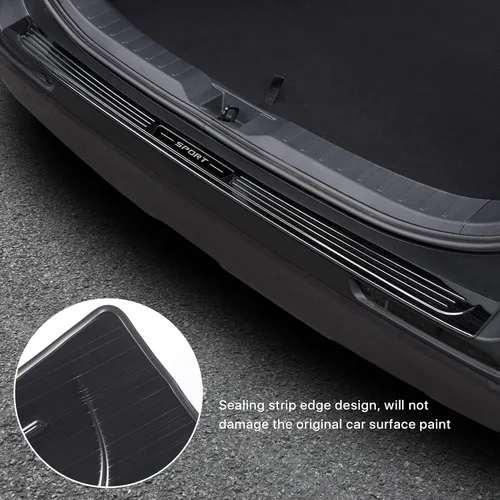 Miniatura 4 de Protector de parachoques trasero para Toyota RAV4 2025 2024 2023 2022 2021 2020 2019, cubierta protectora del umbral de la puerta del maletero, Negro