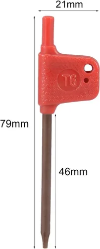 Miniatura 2 de uxcell Destornillador Torx, llave inglesa T6 S2 con mango de bandera de estrella, 10