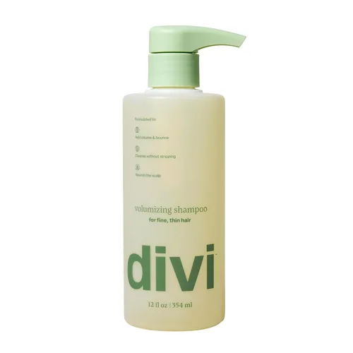 Divi Champú voluminizador para mujeres y hombres - Champú de volumen ligero para cabello fino - Formulado para limpiar, nutrir y equilibrar el cuero