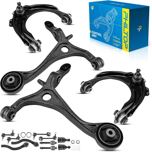 Miniatura 180 de PHILTOP Kit de suspensión delantera de 10 piezas, brazos de control inferiores con juntas de bola, eslabones de extremo de barra estabilizadora
