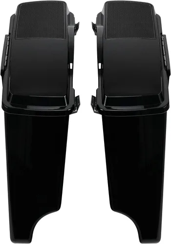 Miniatura 5 de XFMT Alforjas alargadas de 5 pulgadas con altavoces de 6 x 9 cierres negros para Harley Touring Road King Street Glide Road Glide Electra Glide