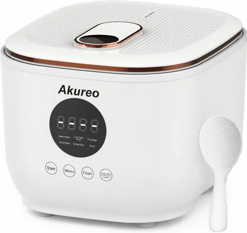 Miniatura 7 de olla de arroz de 5 tazas (2.5L) con bajo contenido de azúcar, con olla interior de acero inoxidable 304, saludable para hogares de 2-3 personas