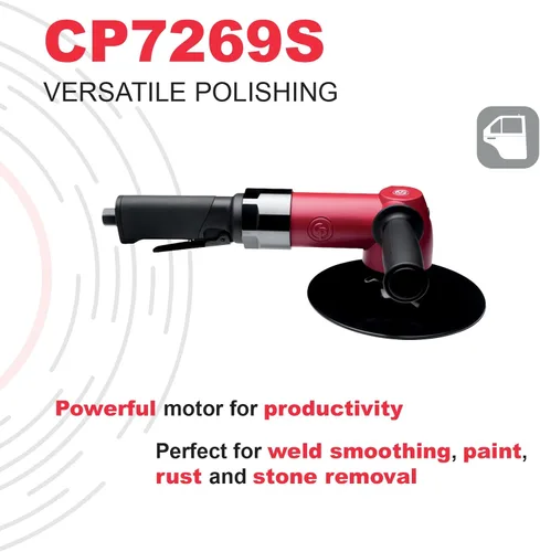 Miniatura 3 de Chicago Pneumatic CP7269S - Pulidora de ángulo de aire de 7 pulgadas (7.008 in), 0.71 HP / 530 W - 5000 RPM, rojo
