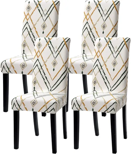 Miniatura 20 de Fundas para silla de comedor Yisun, fundas elásticas para silla de comedor, funda protectora para silla de comedor, mezcla de poliéster, Beige