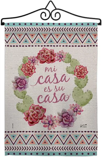 Miniatura 4 de Southwest Mi Casa ES su - Bandera de jardín regional de cactus del desierto regional, país suculenta, área particular, pequeña, decorativa, regalo