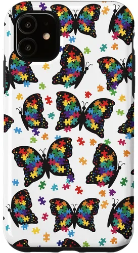 Miniatura 8 de Funda con patrón de rompecabezas de mariposa para iPhone 17