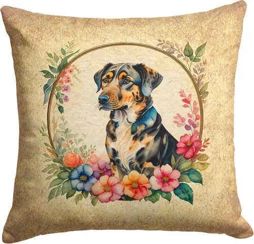 Miniatura 88 de Caroline's Treasures DAC2072PW1414 Affenpinscher and Flowers - Almohada decorativa de tela, lavable a máquina, para interiores y exteriores