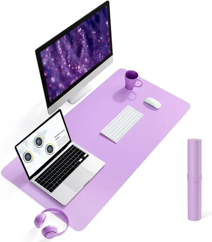 Miniatura 30 de YSAGi Almohadilla de escritorio de piel antideslizante, tapete impermeable para teclado de computadora portátil, protector de mesa y alfombrilla