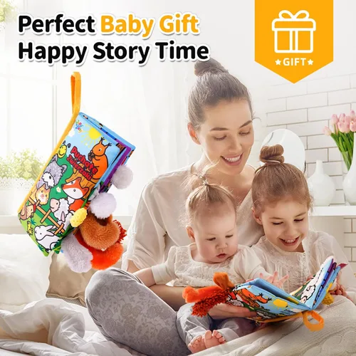 Miniatura 7 de Jollybaby Libros de tela para bebés, libros suaves arrugados para tocar y sentir, para bebés lactantes, juguetes interactivos educativos tempranos C