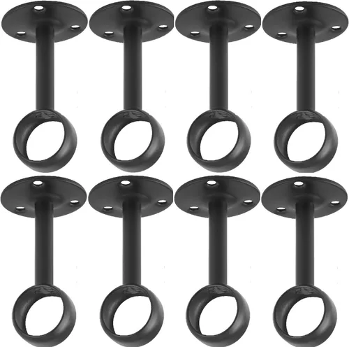 Miniatura 8 de Soporte de techo para barra de cortina (2 piezas, negro)