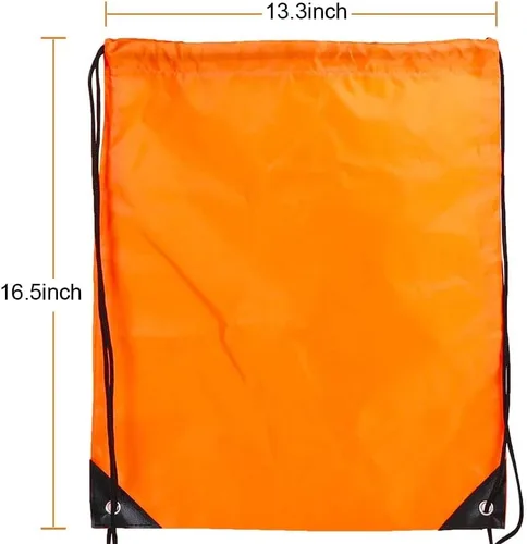 Miniatura 2 de CODOBON Mochila con cordón a granel Draw String Bags Cinch Bolsa de poliéster para deporte de gimnasio, Naranja, Classic