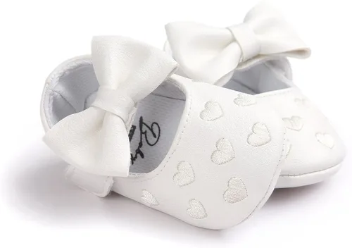 Miniatura 4 de RVROVIC Zapatos de bebé para niñas suela suave zapatos planos Mary Jane vestidos de princesa zapatos de poliuretano lindo lazo precaminante