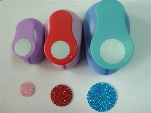 Fascola Juego de 3 piezas de círculos ondulados (1 pulgada + 1.5 pulgadas + 2 pulgadas) para manualidades, perforadores de papel redondos para Wave