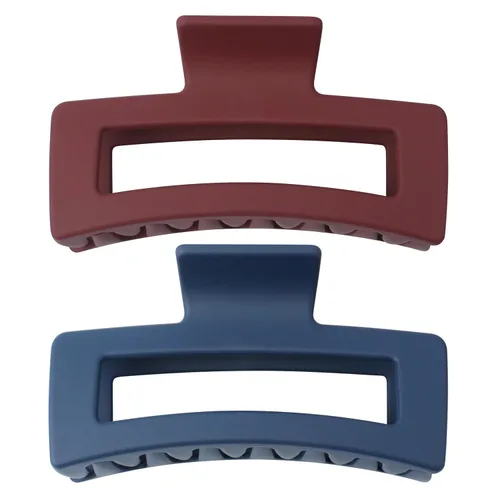 Miniatura 19 de Pinzas de garra extra grandes para cabello grueso y cabello largo, paquete de 2 pinzas de garra tamaño XXL, pinzas rectangulares antideslizantes
