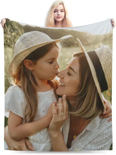 Miniatura 6 de Manta personalizada con fotos, manta mullida de felpa, cálida y antibolitas, manta suave de franela para sofá, cama, sofá, exteriores, cumpleaños