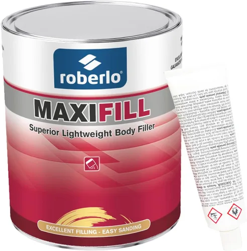 Roberlo Maxifill - Relleno de cuerpo ligero superior, fácil de lijar y pintar para reparaciones de automóviles, ideal para abolladuras, agujeros y